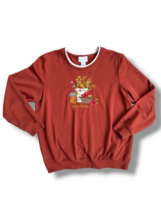 Alfred Dunner Tops - Alfred Dunner “Give Thanks” Sweatshirt Size Medium
